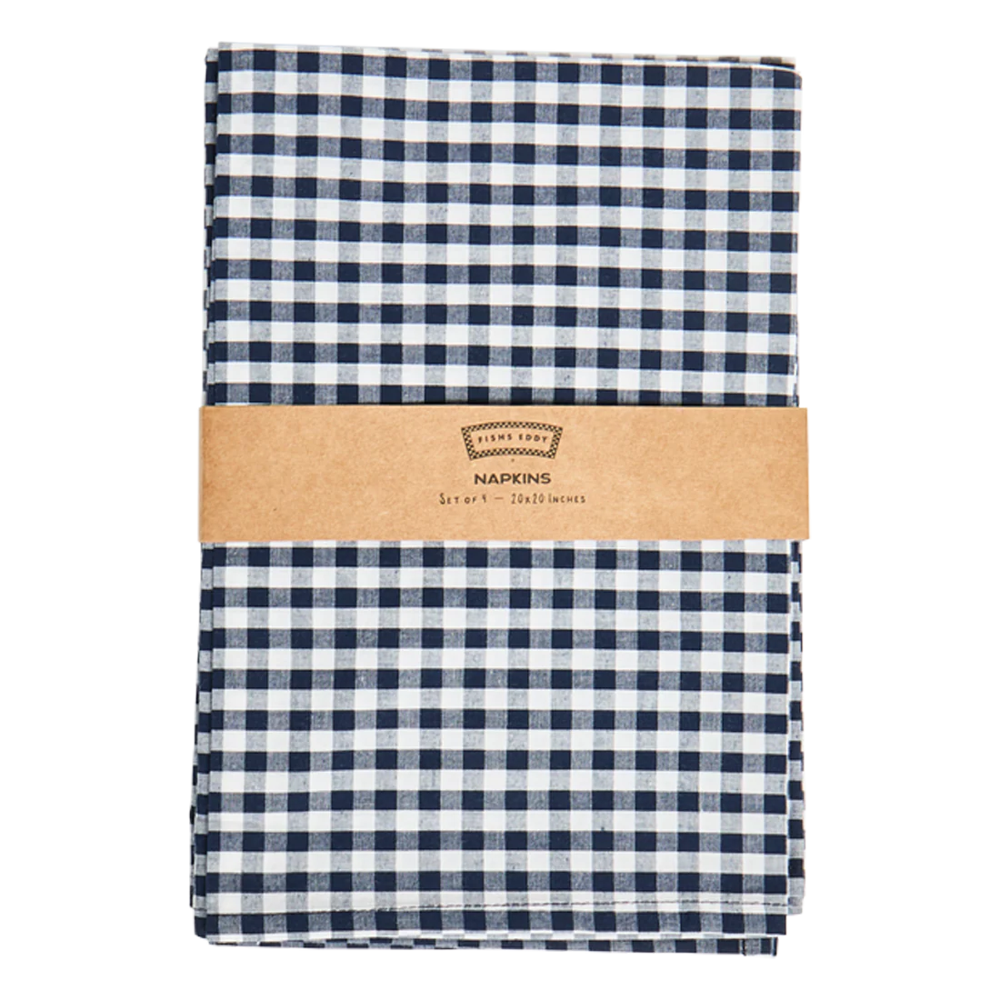 4PK GINGHAM NAPKINS - NAVY - Image 3