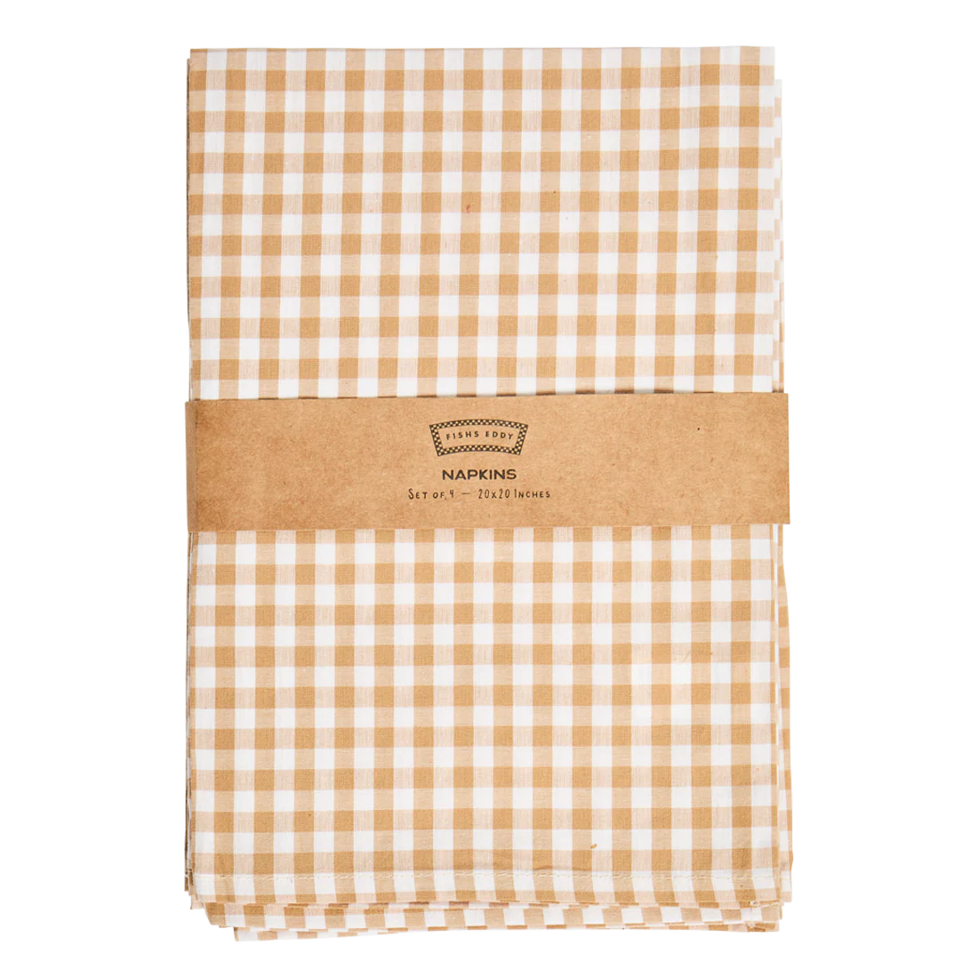 4PK GINGHAM NAPKINS - TAN - Image 3